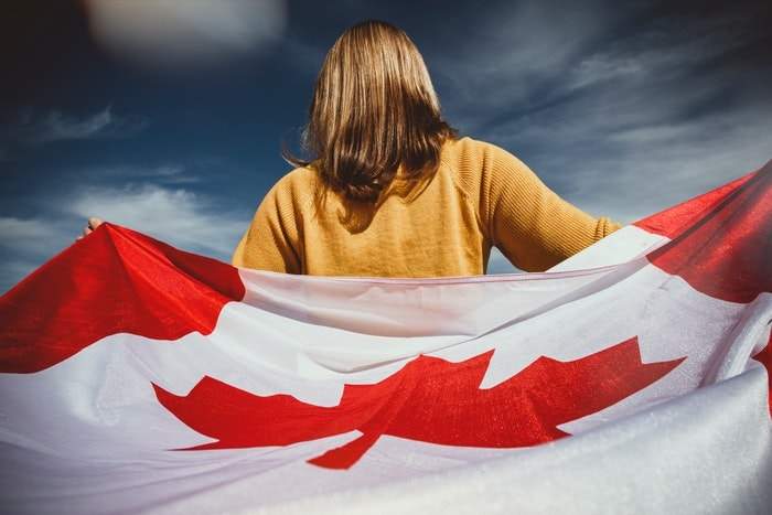 girl with the Canadian flag