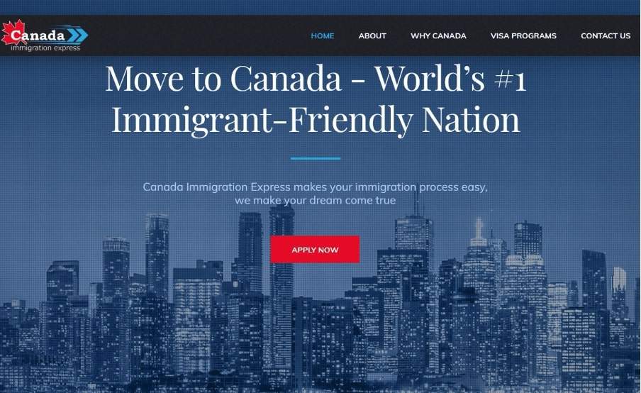 Canada Immigration Express website
